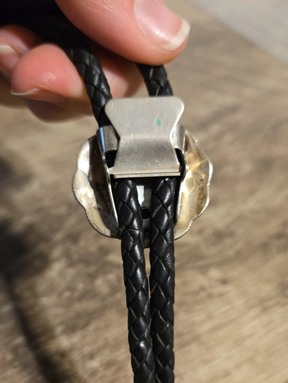 Vintage Mid-Century Silver Concho Bolo Tie 40